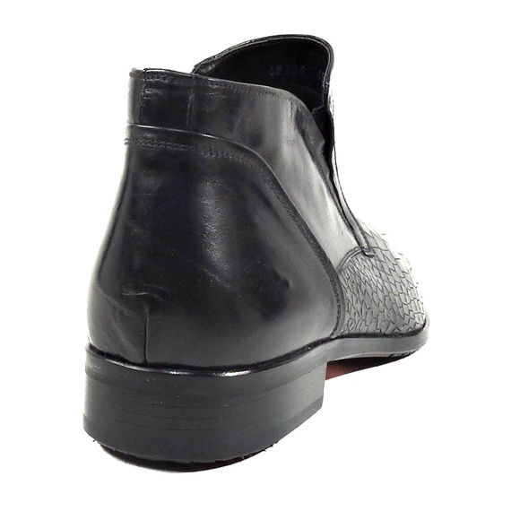 GOODMAN 🇮🇹 MEN'S BLACK SOFT LEATHER WINTER BOOTS SIZE 40 EU - Picture 5 of 8